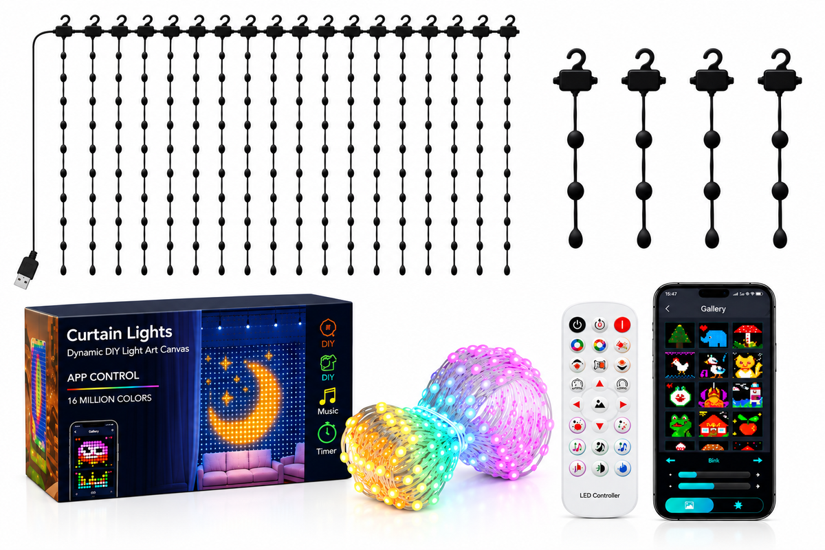 Smart Pixel LED Curtain — Draw Anything On Your Window (App-Controlled)