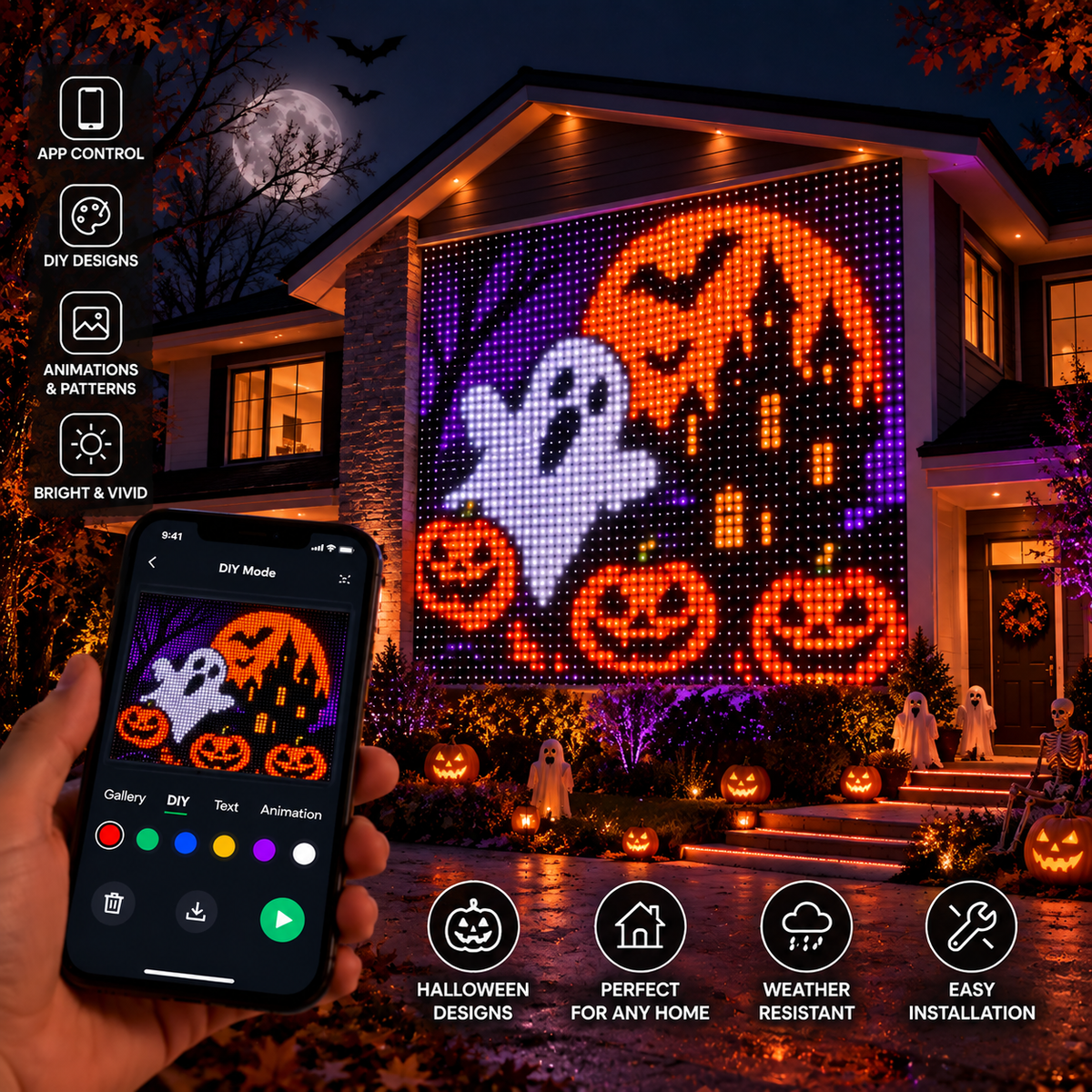 Smart Pixel LED Curtain — Draw Anything On Your Window (App-Controlled)
